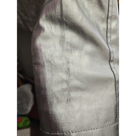 RALPH LAUREN JEANS COMPANY WOMMEN'S SILVE METALLIC JACKET (SIZE M) - Picture 4 of 6